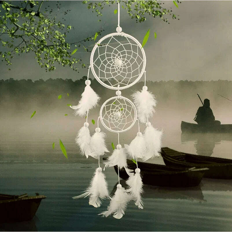 KIMLUD, Dream Catcher Room Decor Feather Weaving Catching Up The Dream Angle Dreamcatcher Wind Chimes Indian Style Religious Mascot, KIMLUD Womens Clothes