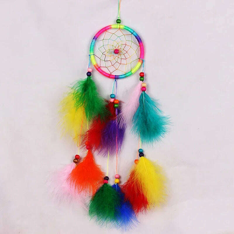 KIMLUD, Dream Catcher Room Decor Feather Weaving Catching Up The Dream Angle Dreamcatcher Wind Chimes Indian Style Religious Mascot, KIMLUD Womens Clothes