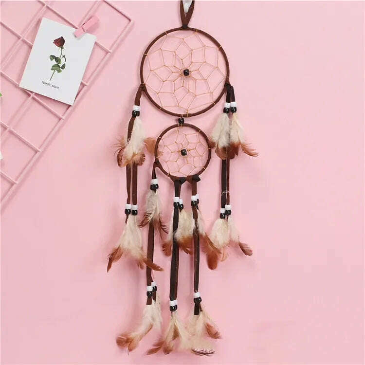 KIMLUD, Dream Catcher Room Decor Feather Weaving Catching Up The Dream Angle Dreamcatcher Wind Chimes Indian Style Religious Mascot, KIMLUD Womens Clothes