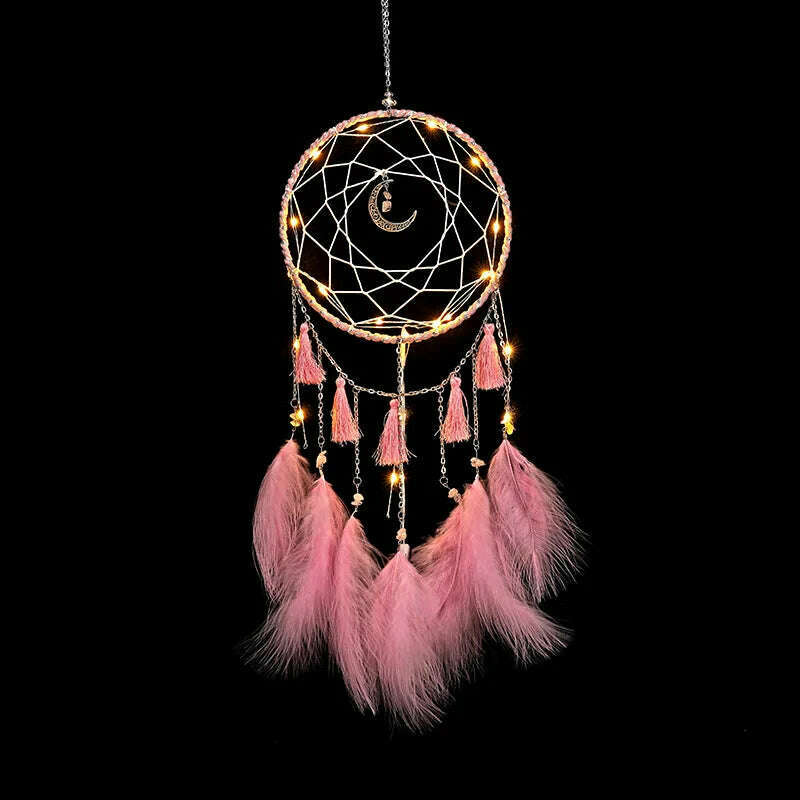 KIMLUD, Dream Catcher Wind Chimes Art Chimes Girls Room Decorations Bedroom Pendant Accessories Bedroom Decoration Gift Handmade Feather, KIMLUD Womens Clothes