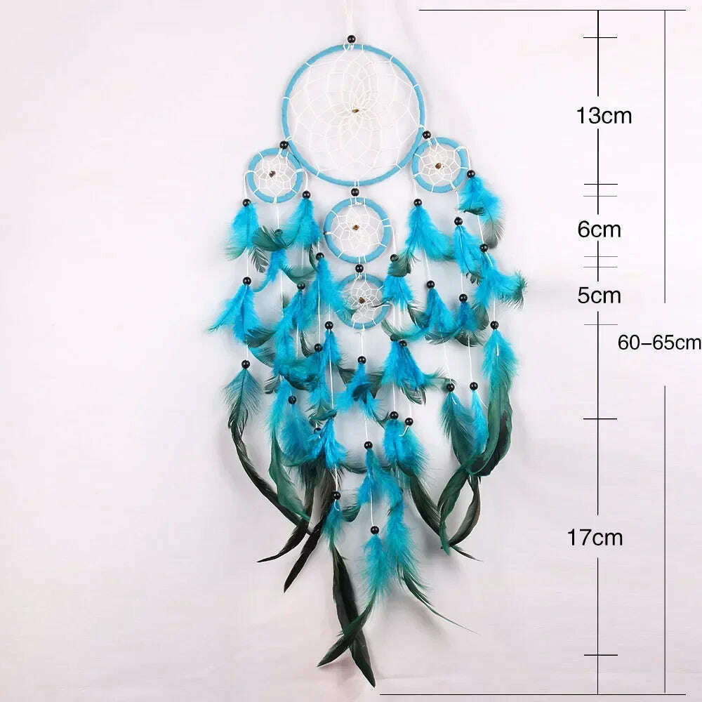 KIMLUD, Dream catchers 5 Ring Retro Manual Dream Catchers Home Decoration Natural Stone Tree of Life Dreamcatcher Wall Ornaments, KIMLUD Womens Clothes