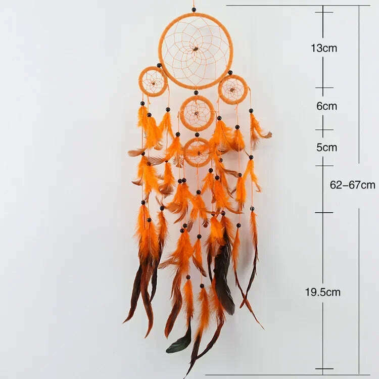 KIMLUD, Dream catchers 5 Ring Retro Manual Dream Catchers Home Decoration Natural Stone Tree of Life Dreamcatcher Wall Ornaments, KIMLUD Womens Clothes