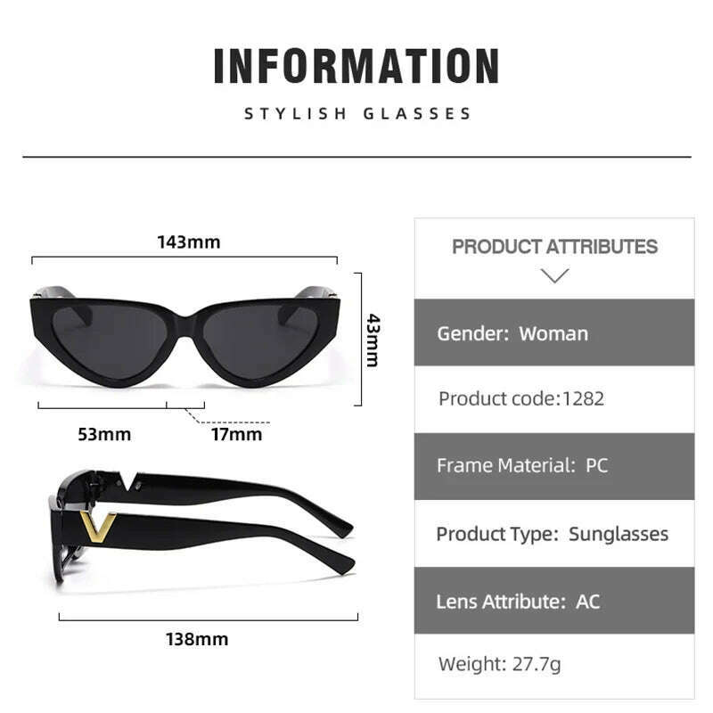 DYTYMJ Cat Eye Sunglasses Women Vintage Small Frame Eyewear for Women Luxury Brand Sun Glasses Women Gafas De Sol Mujer UV400 - KIMLUD