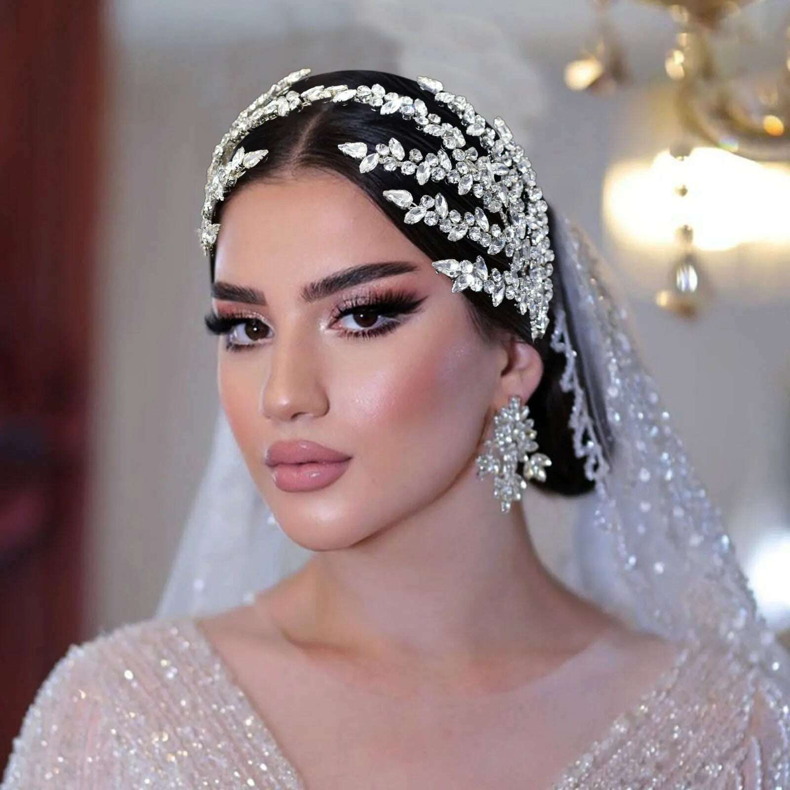 KIMLUD, DZ090 Wedding Tiaras and Crowns Crystal Bridal Hair Accessories Party Hair Band Gift Rhinestone Headbands for Women Headdress, KIMLUD Womens Clothes