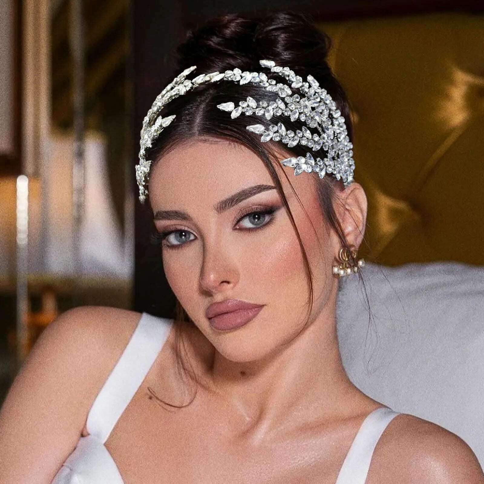 KIMLUD, DZ090 Wedding Tiaras and Crowns Crystal Bridal Hair Accessories Party Hair Band Gift Rhinestone Headbands for Women Headdress, KIMLUD Womens Clothes