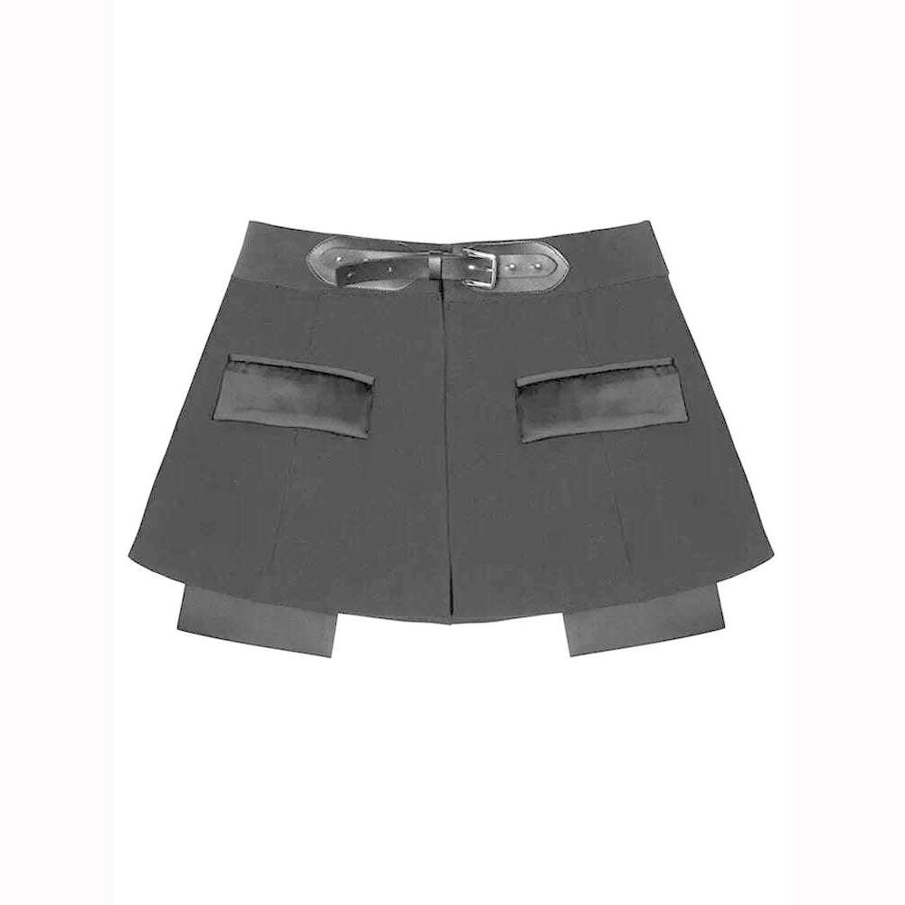 KIMLUD, EAM Black Irregular Rhinestones Belted Mini Half-body Skirt High Waist Women Fashion Tide New Spring Autumn 2024 JY75801, black brief / L, KIMLUD Womens Clothes