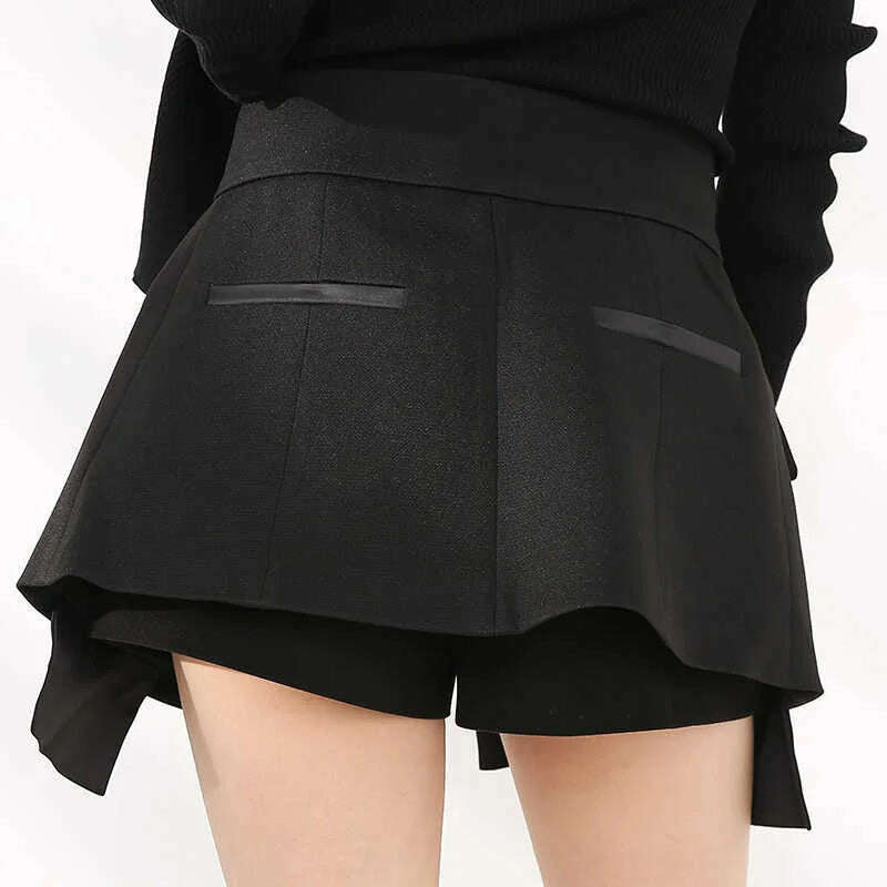 KIMLUD, [EAM] High Waist Rhinestones Irregular Temperament Mini Half-body Skirt Women Fashion Tide New Spring Autumn 2024 JY75801, KIMLUD Women's Clothes