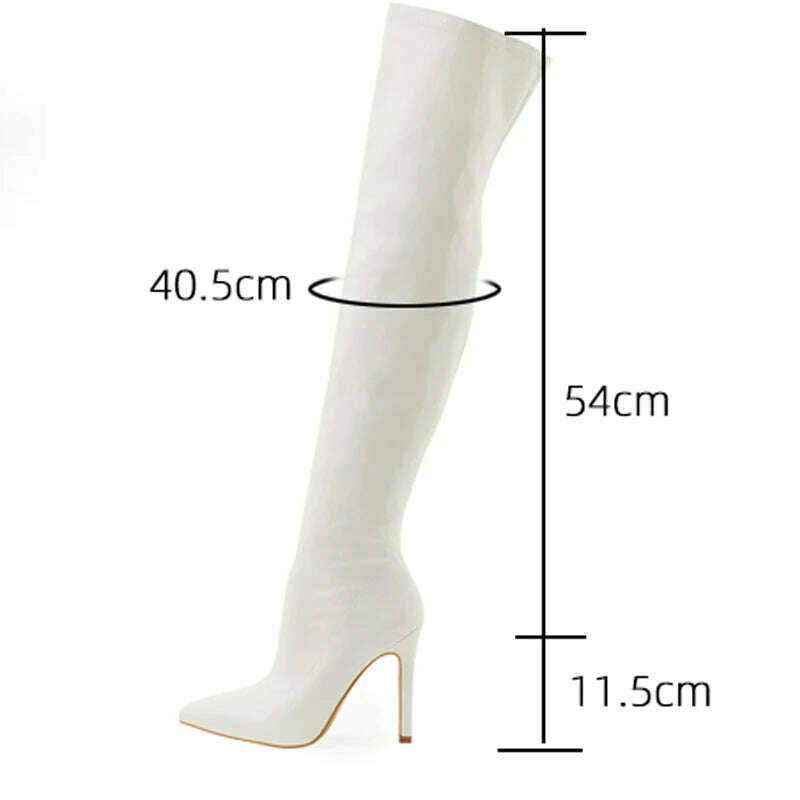 KIMLUD, Eilyken Sexy Stiletto High Heels Women Over-the-Knee Boots Pointed Toe Strippers Ladies Shoes Pole Dancing Long Botas De Mujer, KIMLUD Womens Clothes