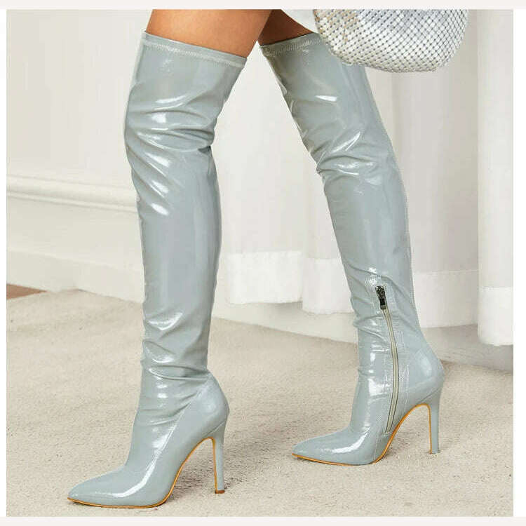 Eilyken Sexy Stiletto High Heels Women Over-the-Knee Boots Pointed Toe Strippers Ladies Shoes Pole Dancing Long Botas De Mujer - KIMLUD