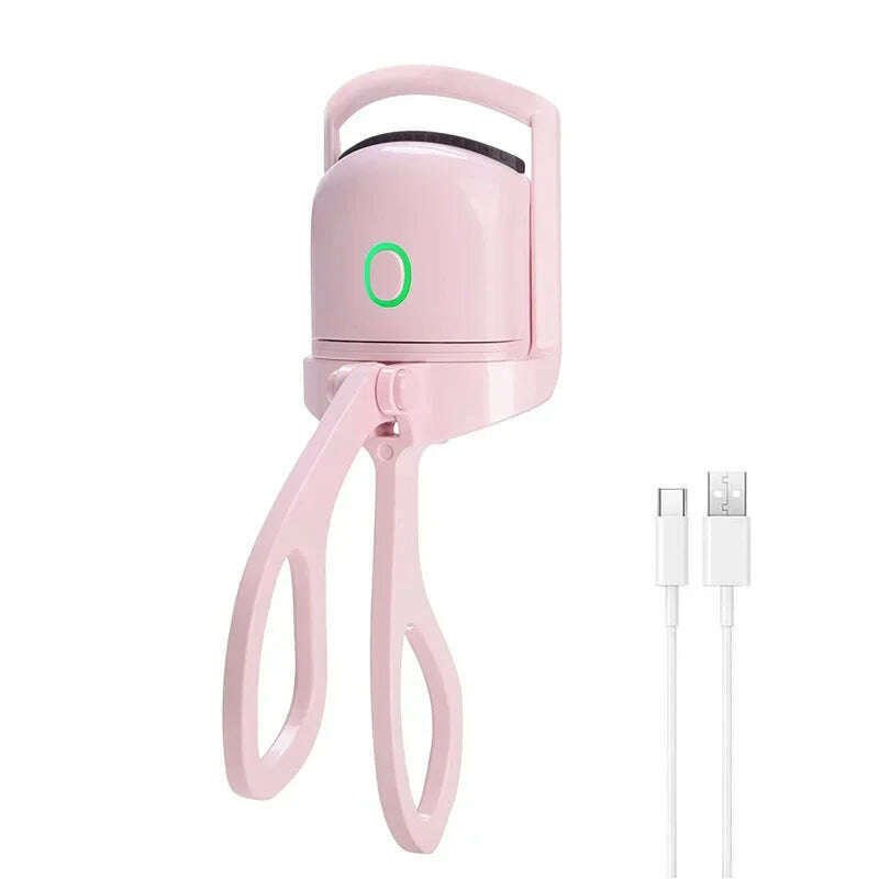 KIMLUD, Electric Eyelash Curler USB Charging Model Fast Heating Portable Eye Lash Perm Shaping and Lasting Curling Thermal Eyelash Clip, Pink, KIMLUD Womens Clothes