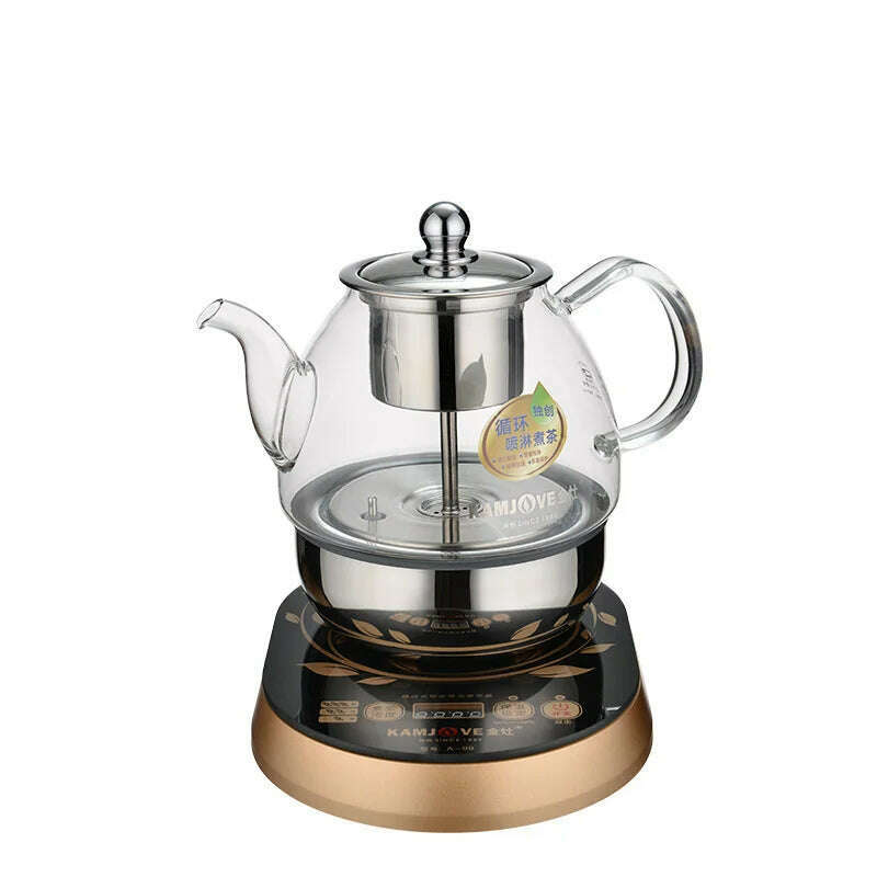 KIMLUD, Electric Steaming Tea Kettle Machine, Automatic Boiled Tea, Glass Pot, KIMLUD Women's Clothes