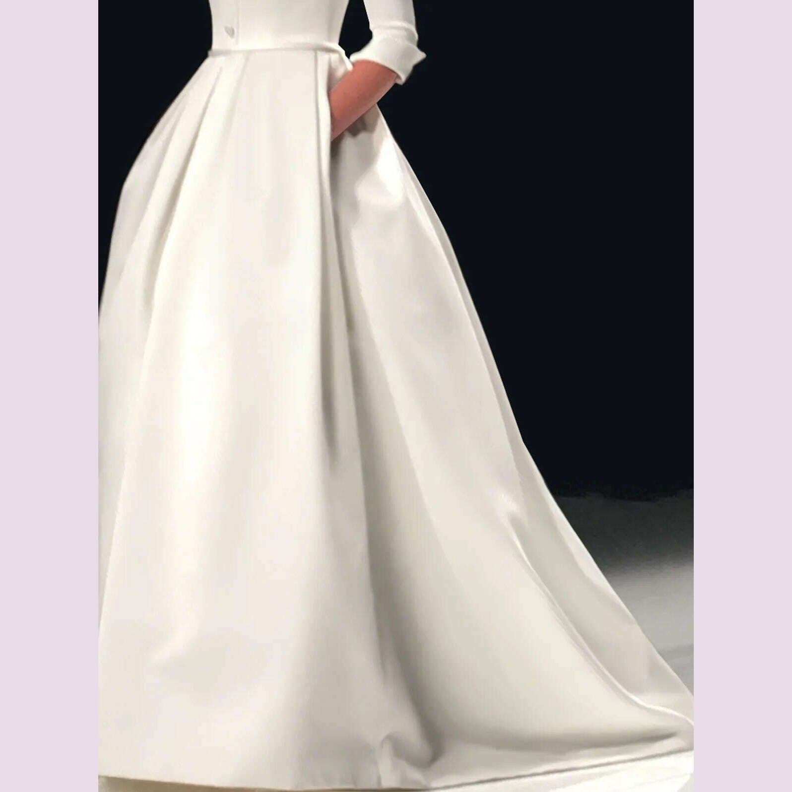 Elegant A Line Maxi Wedding Dress Women Solid Party Evening Bridesmaid Long Dress Pockets Turndown Collar Women Vestidos - KIMLUD