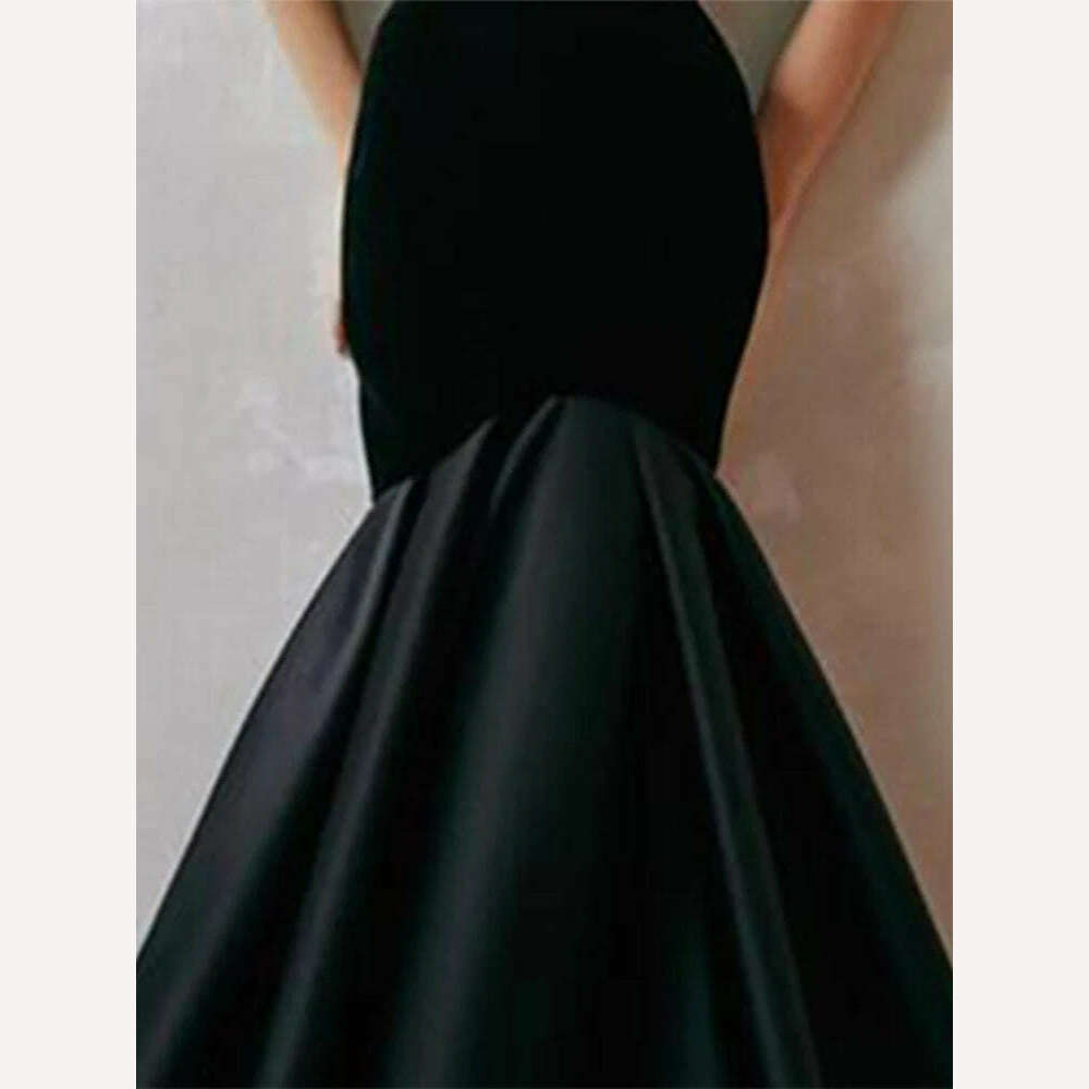 KIMLUD, Elegant DEAT Strapless Sleeveless Patchwork Velvet Evening Dress for Women Customized Fashionable Spring 2024 New Style, KIMLUD Womens Clothes