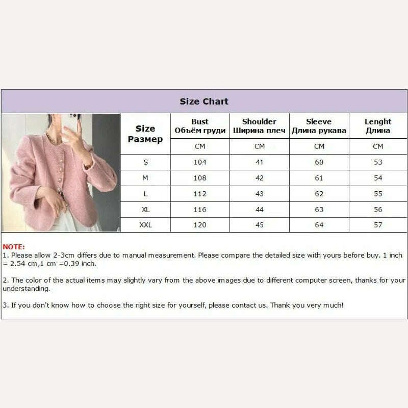 KIMLUD, Elegant Round Neck Short Woolen Coat Fall Winter New Korean Loose Outerwear Fashion Solid Single Breasted Women Casaco Jackets, KIMLUD Womens Clothes