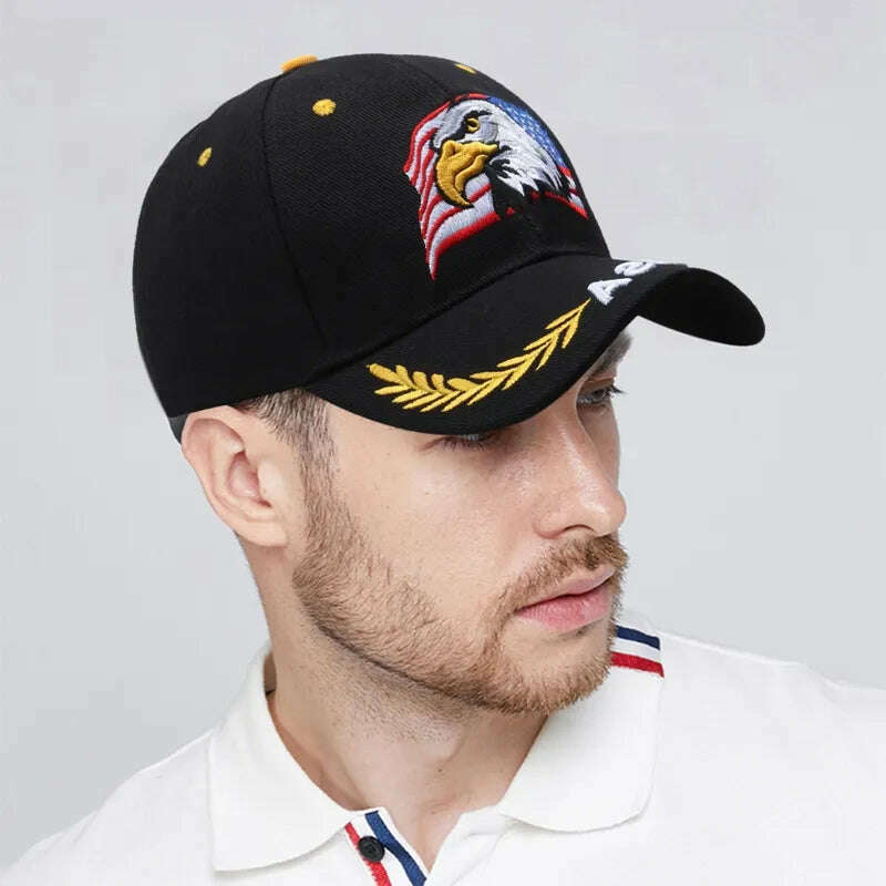 Embroidery Eagle Baseball Caps Men Women Animal Snapback Cap Trendy Tactical Gorras Army Military Dad Hat Hip Hop Street Hats - KIMLUD