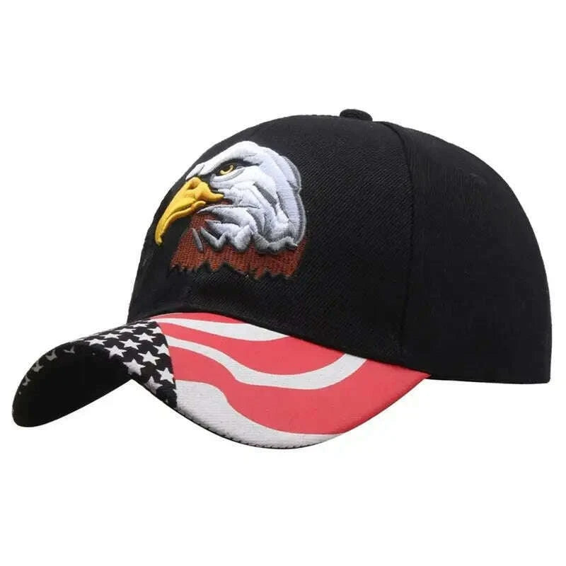 KIMLUD, Embroidery Eagle Baseball Caps Men Women Animal Snapback Cap Trendy Tactical Gorras Army Military Dad Hat Hip Hop Street Hats, BK2, KIMLUD Womens Clothes