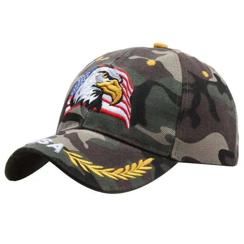 Embroidery Eagle Baseball Caps Men Women Animal Snapback Cap Trendy Tactical Gorras Army Military Dad Hat Hip Hop Street Hats - KIMLUD