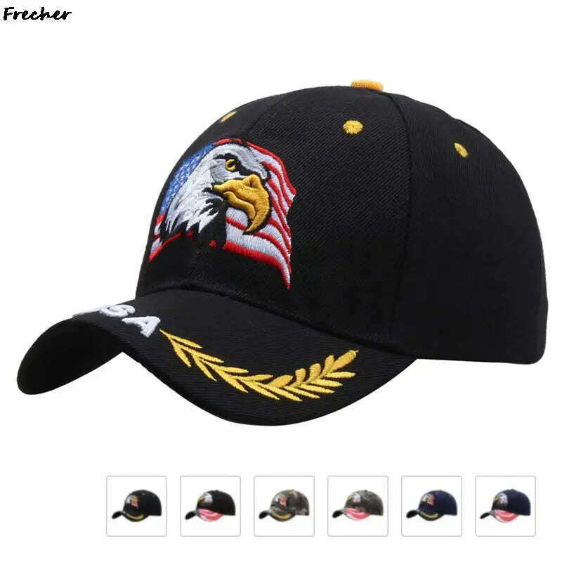 KIMLUD, Embroidery Eagle Baseball Caps Men Women Animal Snapback Cap Trendy Tactical Gorras Army Military Dad Hat Hip Hop Street Hats, KIMLUD Womens Clothes
