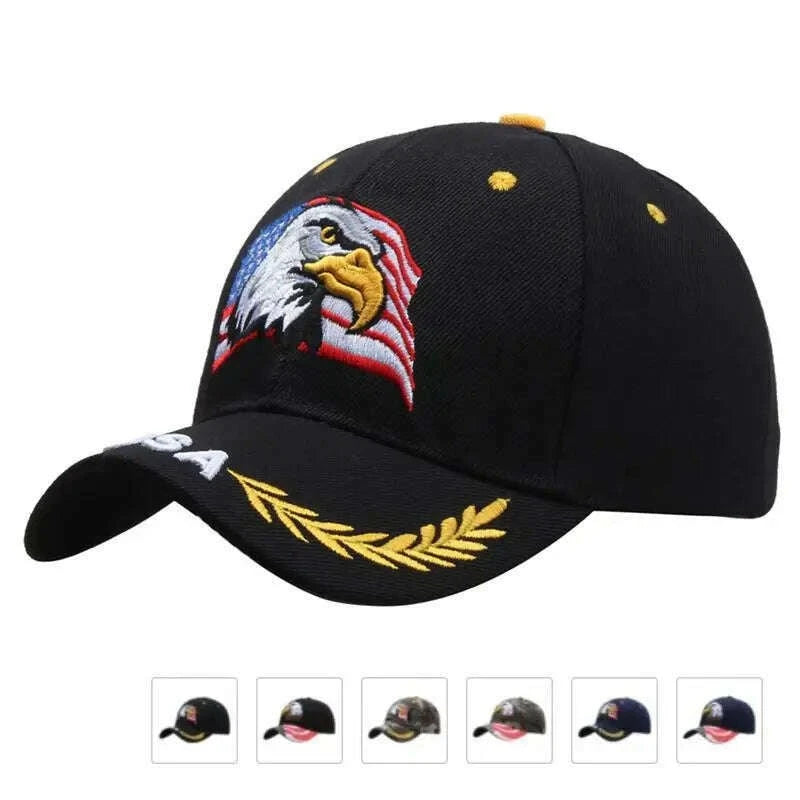 Embroidery Eagle Baseball Caps Men Women Animal Snapback Cap Trendy Tactical Gorras Army Military Dad Hat Hip Hop Street Hats - KIMLUD