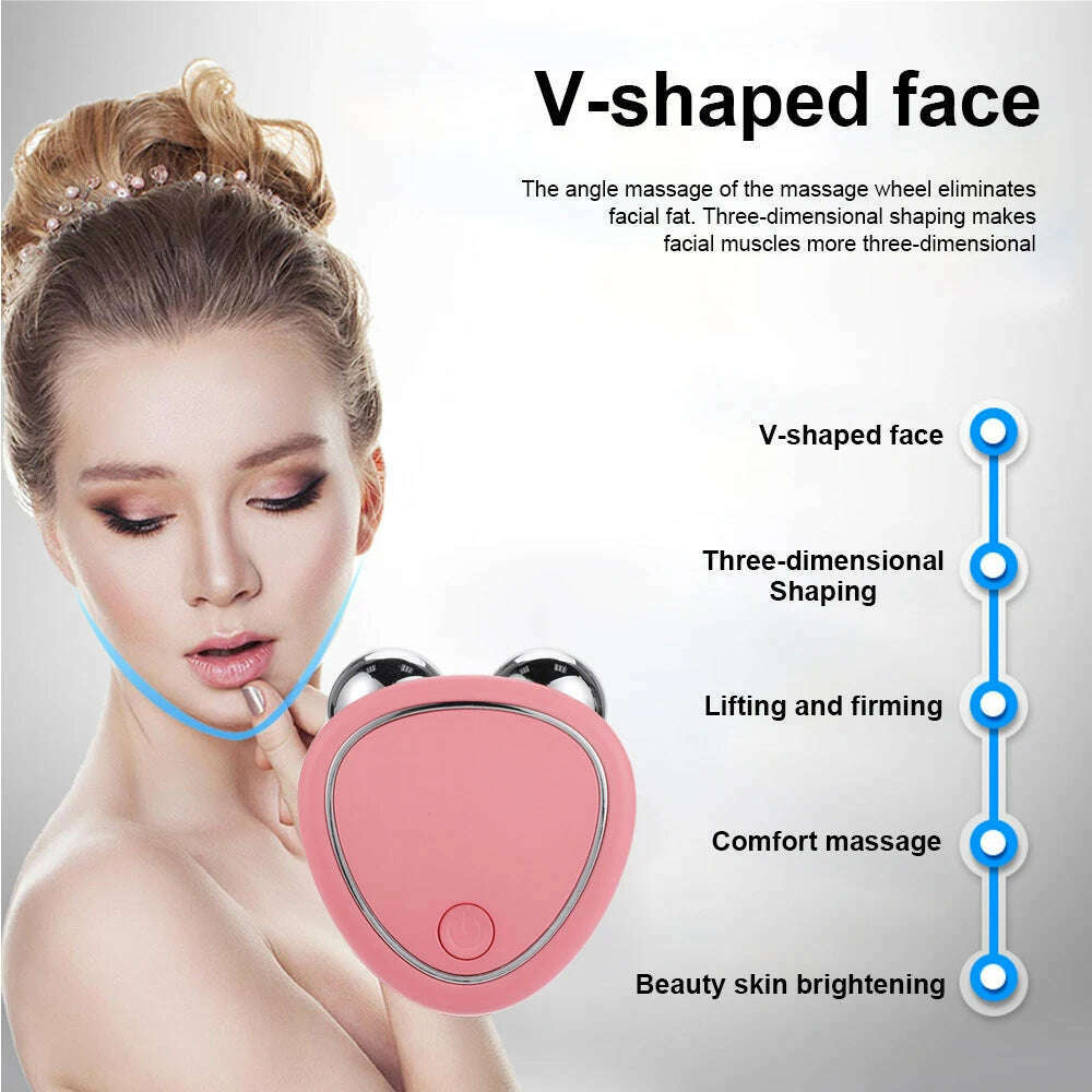 KIMLUD, EMS Face Lifting Machine Facial Massager Microcurrent Roller Skin Tightening Rejuvenation Beauty Charging Facial Anti Wrinkle, KIMLUD Women's Clothes