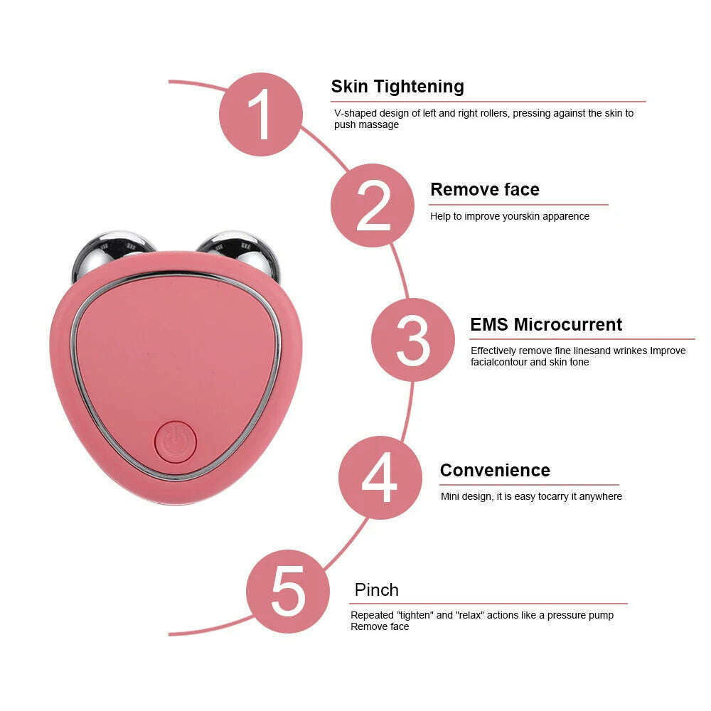 KIMLUD, EMS Face Lifting Machine Facial Massager Microcurrent Roller Skin Tightening Rejuvenation Beauty Charging Facial Anti Wrinkle, KIMLUD Women's Clothes