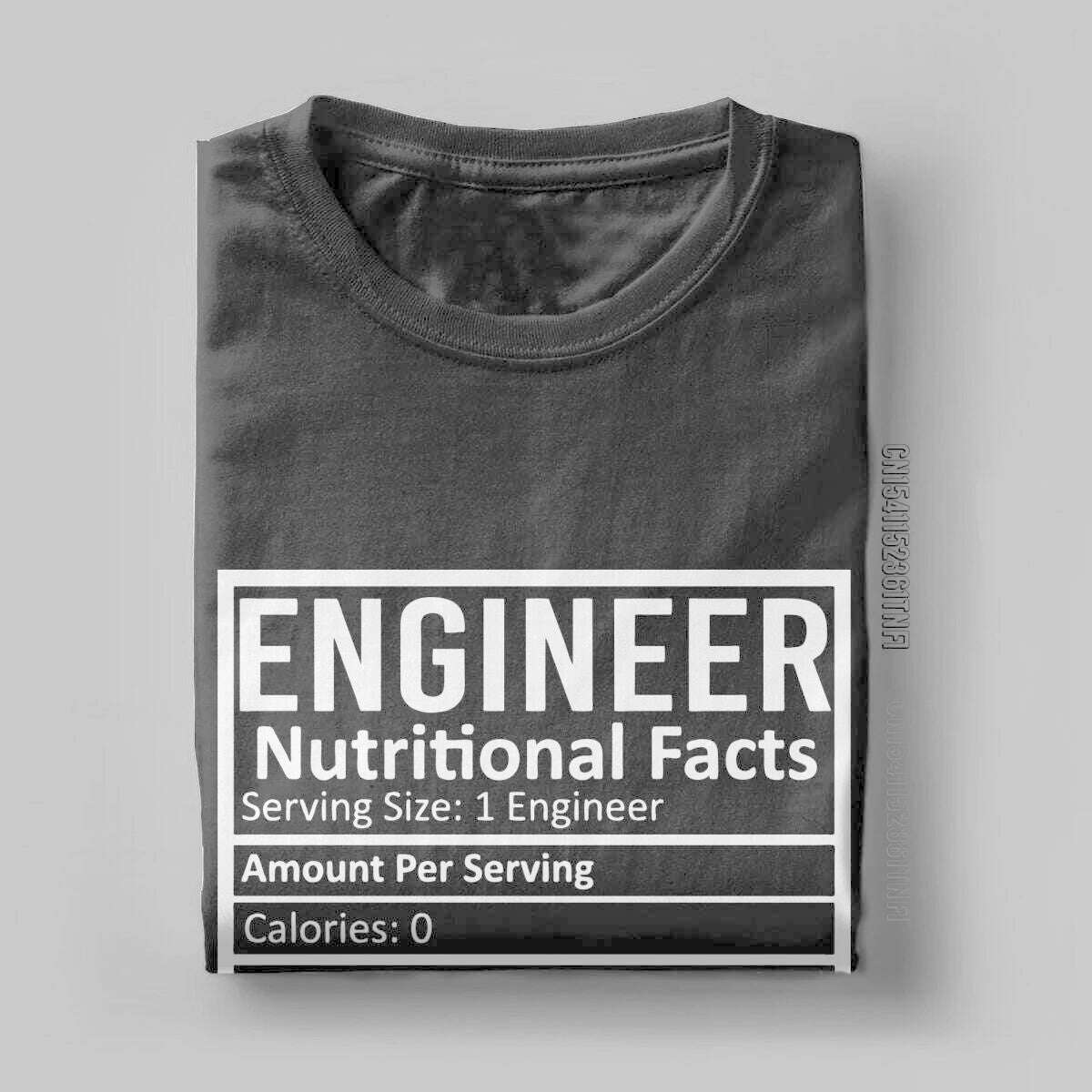 KIMLUD, Engineer Nutritional Facts T-Shirts Men Crewneck 100% Cotton T Shirts Engineering Programmer Classic Tees Gift Clothing, KIMLUD Womens Clothes