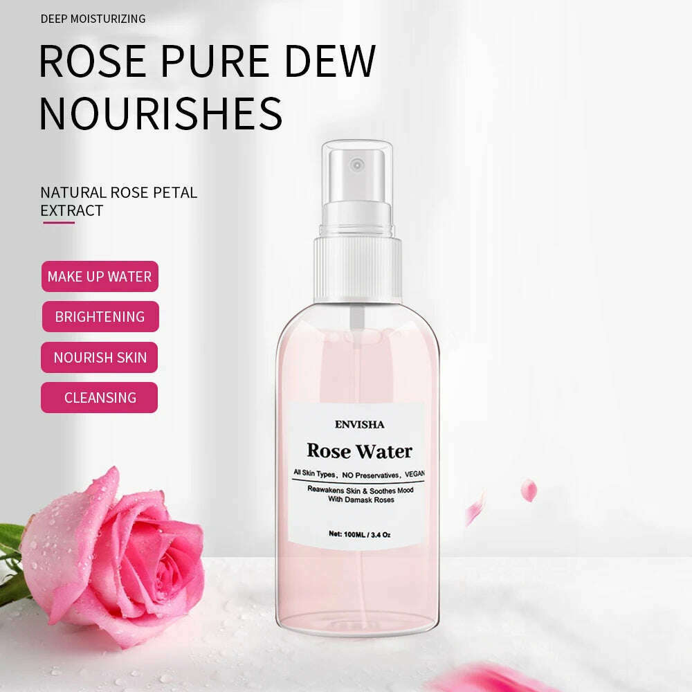 KIMLUD, ENVISHA Natural Rose Face Toner Facial Skin Care Anti-wrinkle Moisturizing Oil Control Whitening Shrink Pores Makeup Remover, KIMLUD Womens Clothes