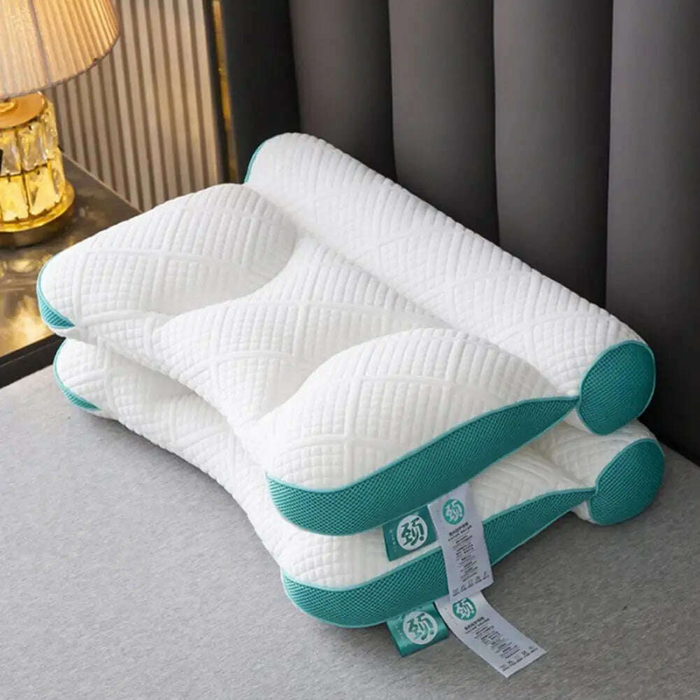 KIMLUD, Ergonomic Neck Support Pillow Cervical Protection Memory Foam Pillows for Side Back & Stomach 3D Mesh Fiber Neck Rest Cushion, KIMLUD Women's Clothes