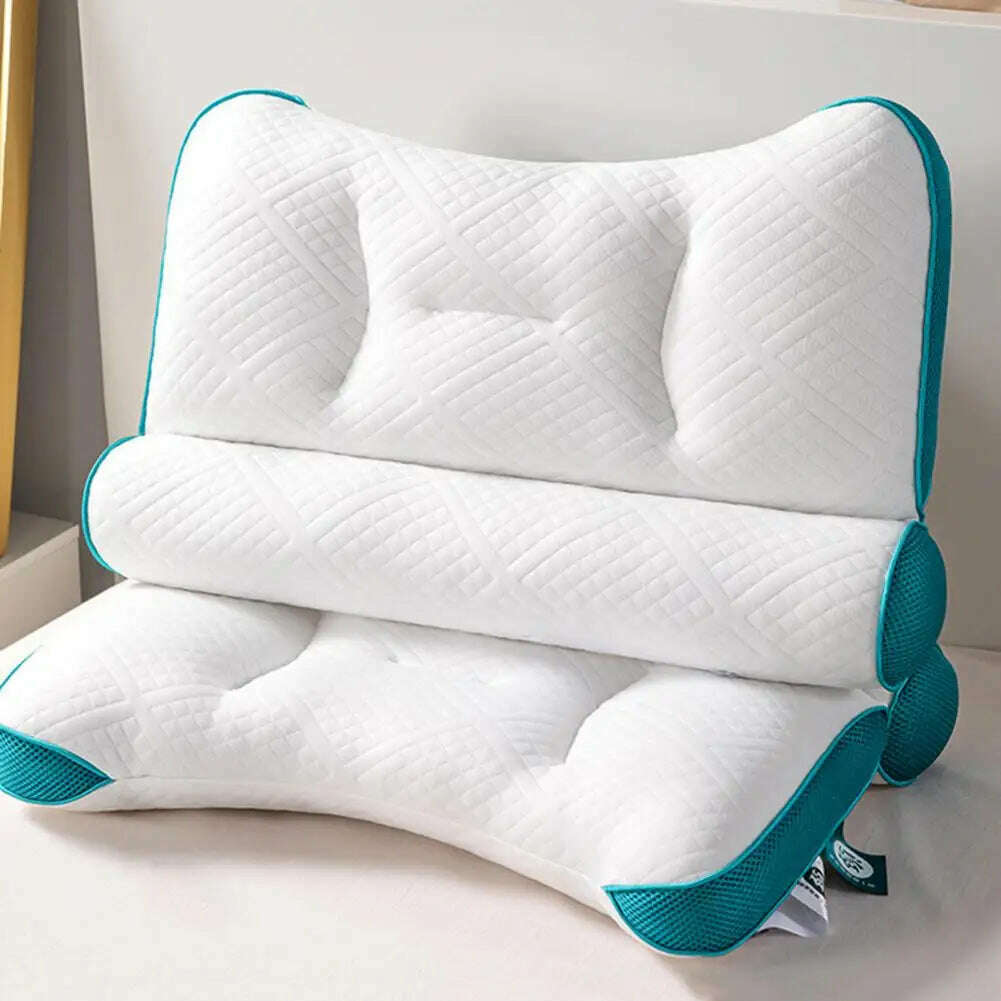 KIMLUD, Ergonomic Neck Support Pillow Cervical Protection Memory Foam Pillows for Side Back & Stomach 3D Mesh Fiber Neck Rest Cushion, KIMLUD Women's Clothes