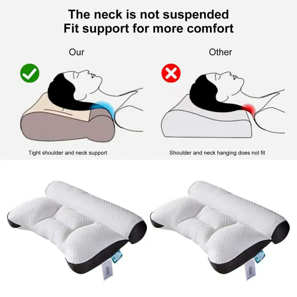 KIMLUD, Ergonomic Neck Support Pillow Cervical Protection Memory Foam Pillows for Side Back & Stomach 3D Mesh Fiber Neck Rest Cushion, KIMLUD Womens Clothes