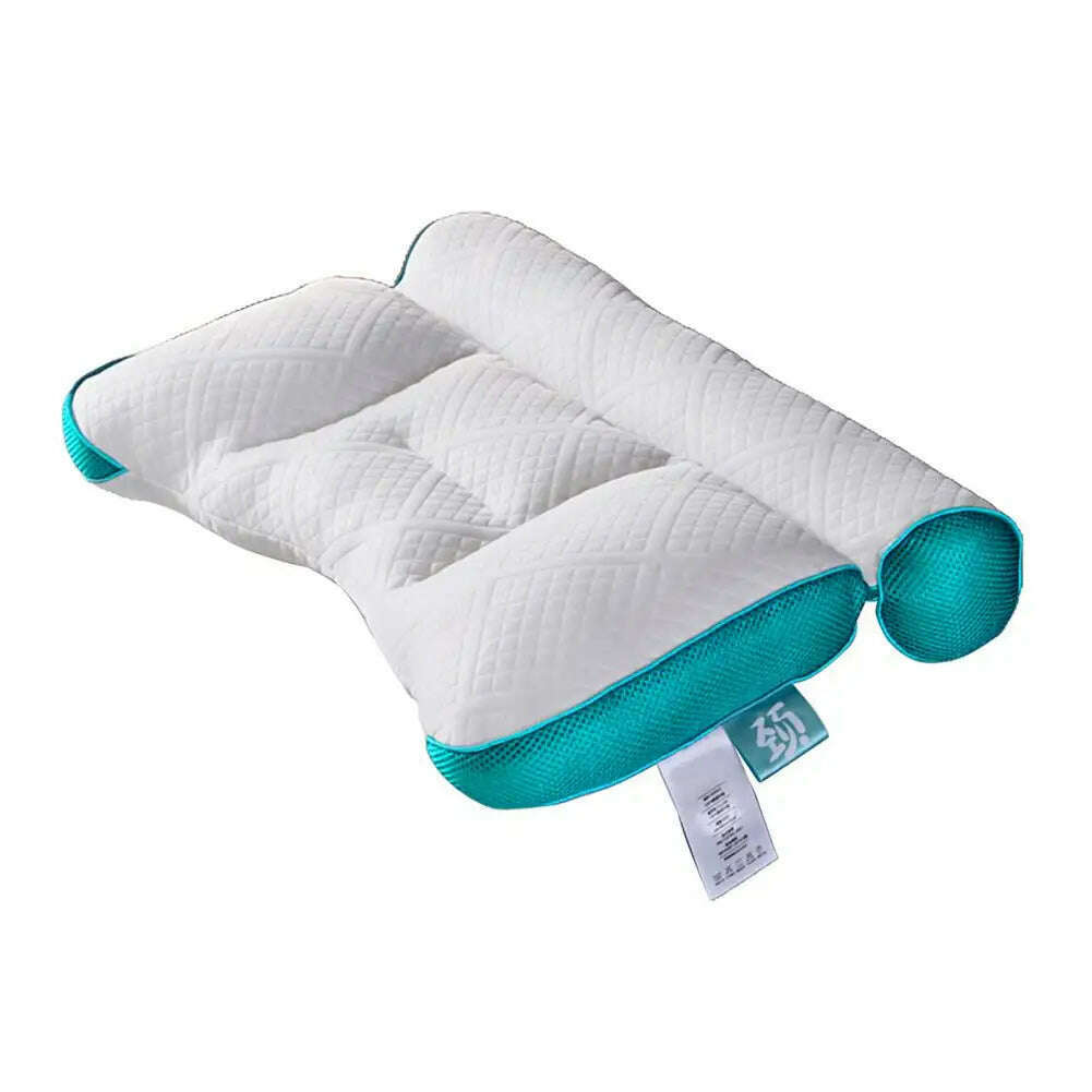 KIMLUD, Ergonomic Neck Support Pillow Cervical Protection Memory Foam Pillows for Side Back & Stomach 3D Mesh Fiber Neck Rest Cushion, Blue, KIMLUD Women's Clothes