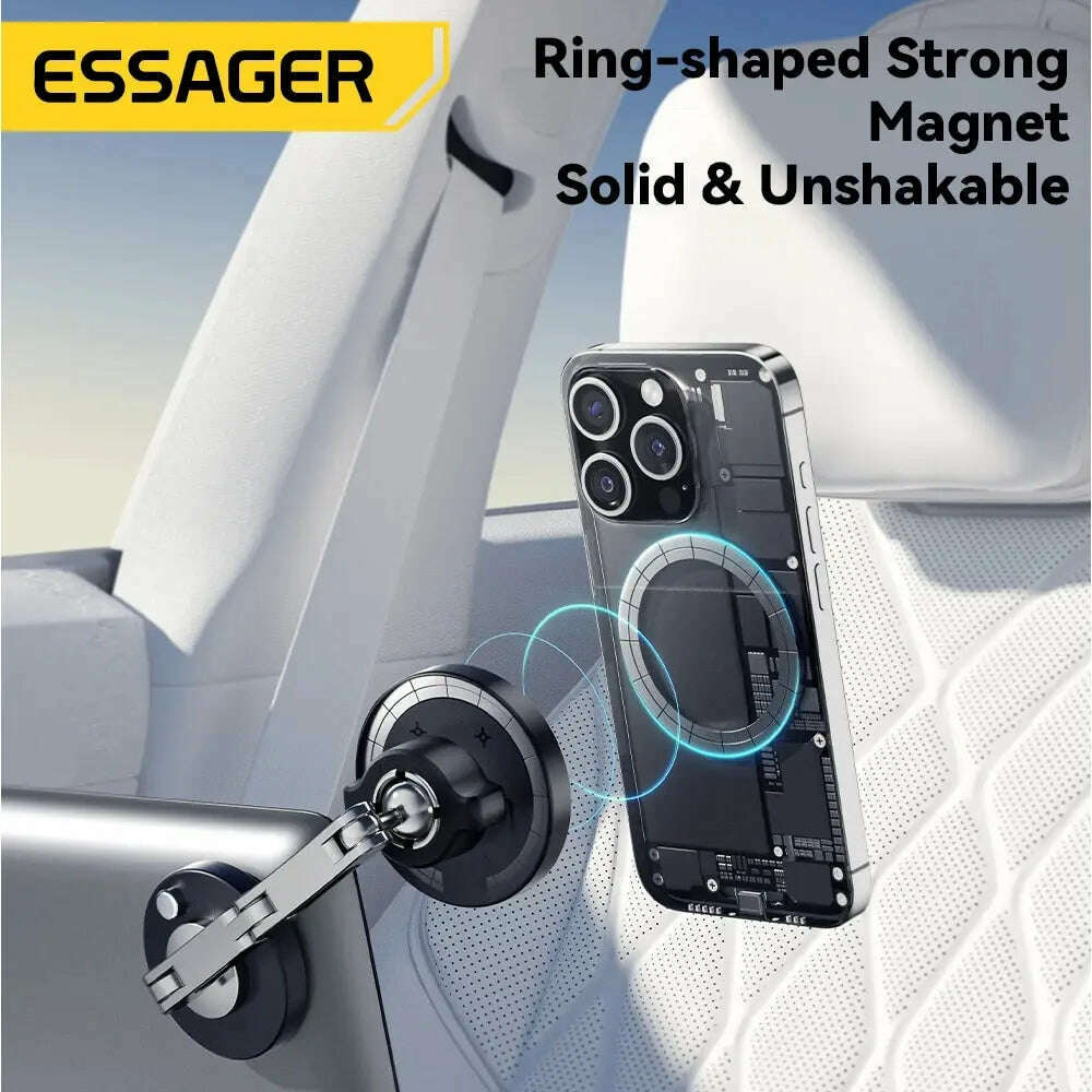 KIMLUD, Essager Magnetic Wireless Charger Car Phone Holder 15W Fast Charging Easy Paste Mount Stand For Magsafe iPhone 15 14 13 Pro Max, KIMLUD Womens Clothes