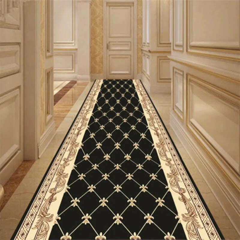 KIMLUD, Europe Hallway Carpet Home Non-slip Floor Mat Hotel Aisle Corridor Carpet Long Rug Soft Carpet Living Room Bedroom Stair Carpet, KIMLUD Womens Clothes