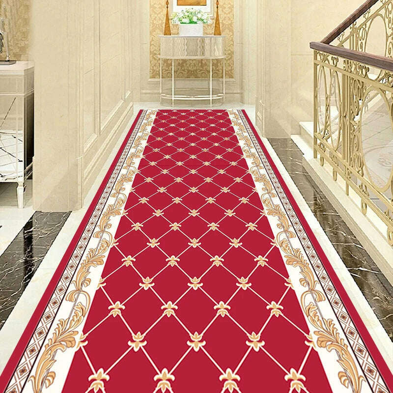 KIMLUD, Europe Hallway Carpet Home Non-slip Floor Mat Hotel Aisle Corridor Carpet Long Rug Soft Carpet Living Room Bedroom Stair Carpet, 4 / Customize Contact Me, KIMLUD APPAREL - Womens Clothes