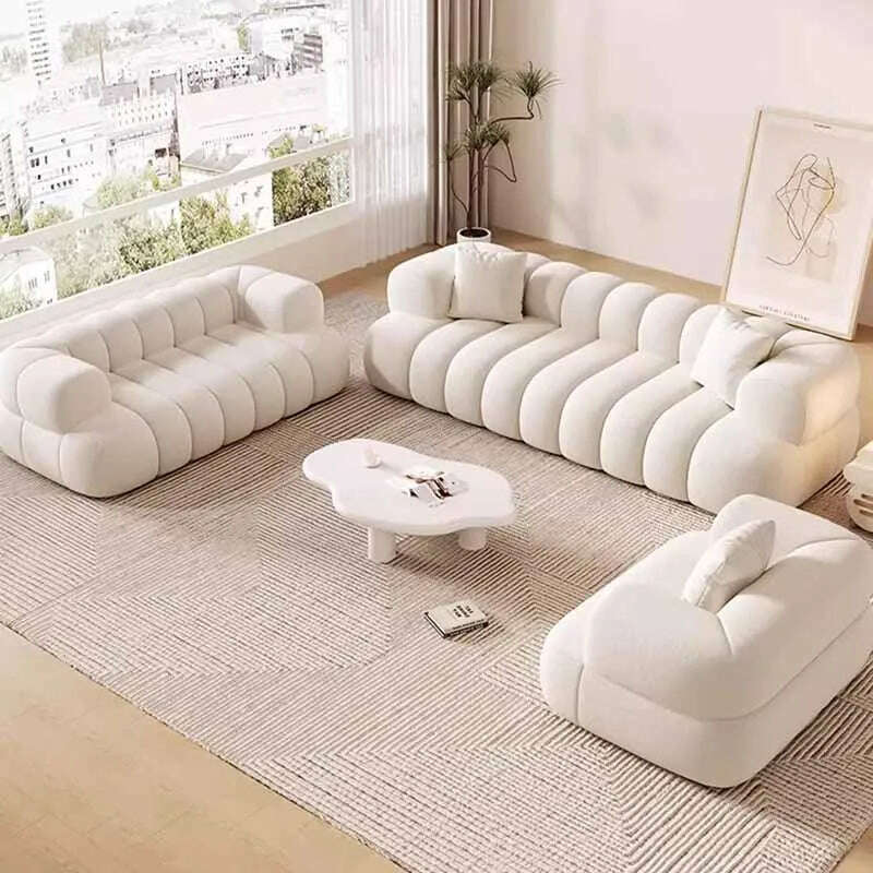 KIMLUD, Europe Living Room Sofas Minimalist Leather Recliner Designer Sofas Family Relaxing Woonkamer Banken Furniture Decoration, KIMLUD Women's Clothes