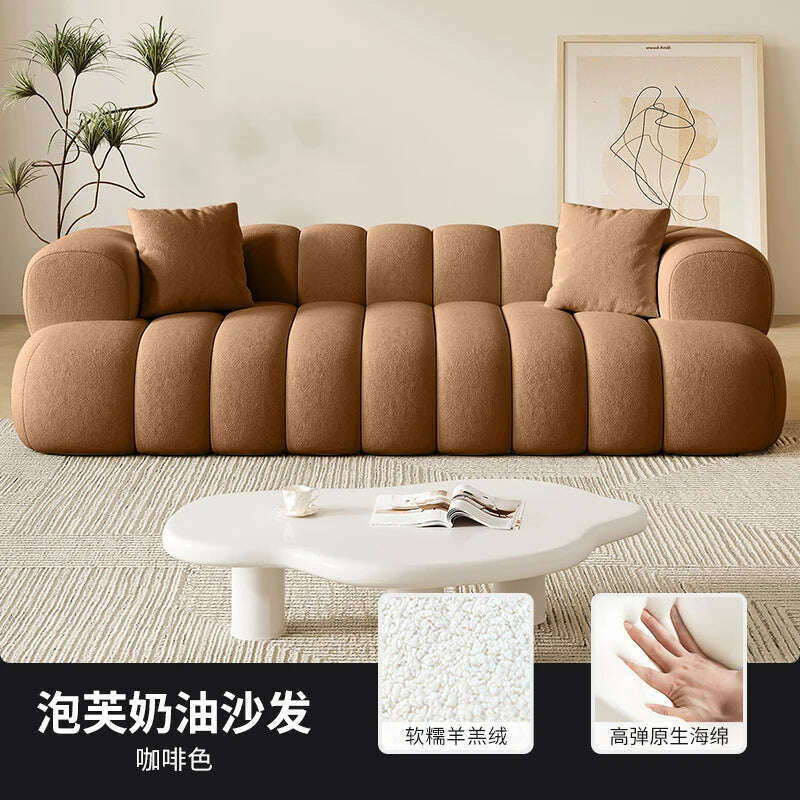 KIMLUD, Europe Living Room Sofas Minimalist Leather Recliner Designer Sofas Family Relaxing Woonkamer Banken Furniture Decoration, 0.8M Lamb wool 2, KIMLUD Women's Clothes
