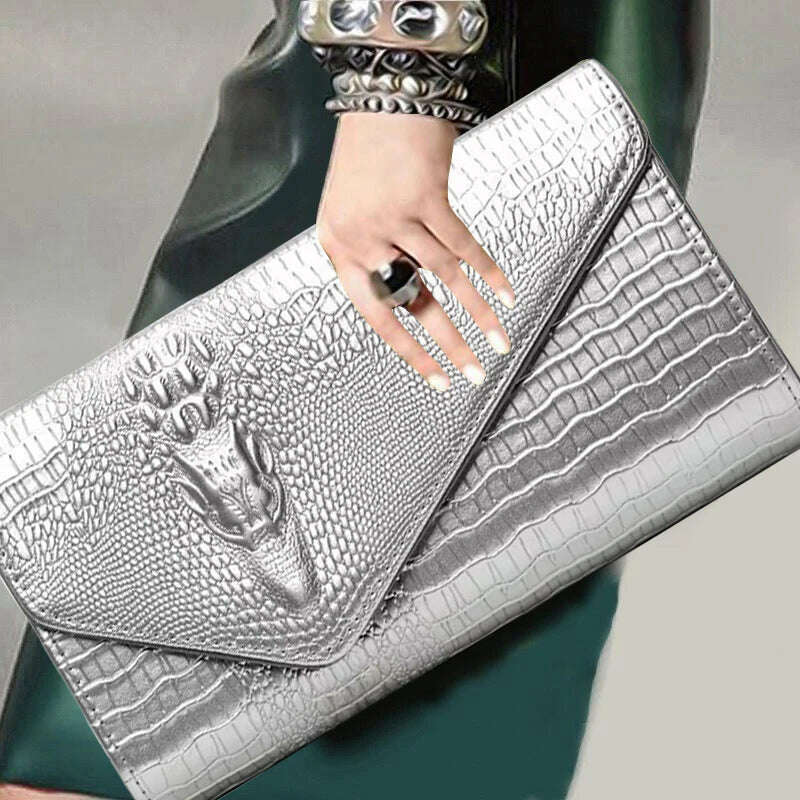 KIMLUD, European America Fashion Silver Women's Bag Luxury Shoulder Bags Travel Crossbody Bags for Woman 2024 New Chain Handbags Purses, KIMLUD Women's Clothes