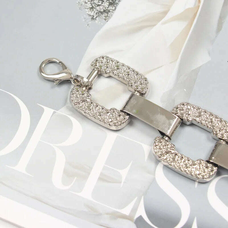 KIMLUD, [EWQ] Beautiful Accessories Hollow design metal long belt 2023 spring autumn Fashionable ladies belt, KIMLUD Womens Clothes