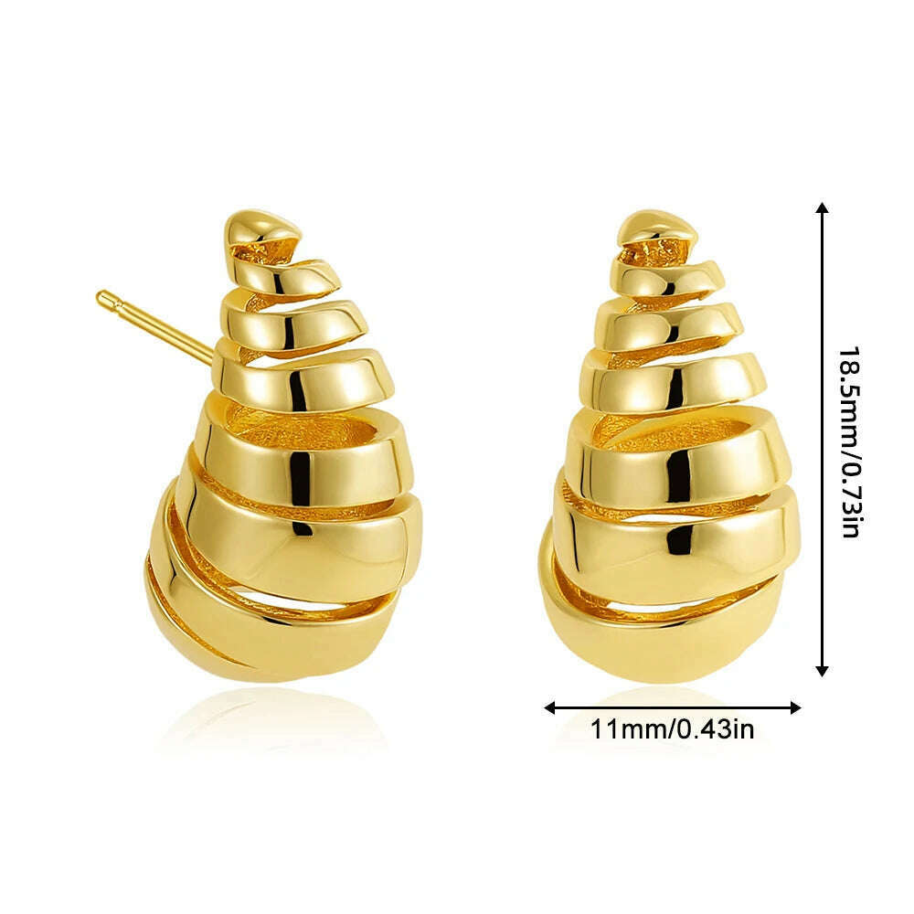 KIMLUD, Exaggerate 50mm Big Water Drop 18K Gold Plated Metal Oversize Dupes Thick Drop Earrings Lightweight Stainless Steel Jewelry New, 22430 1, KIMLUD Women's Clothes