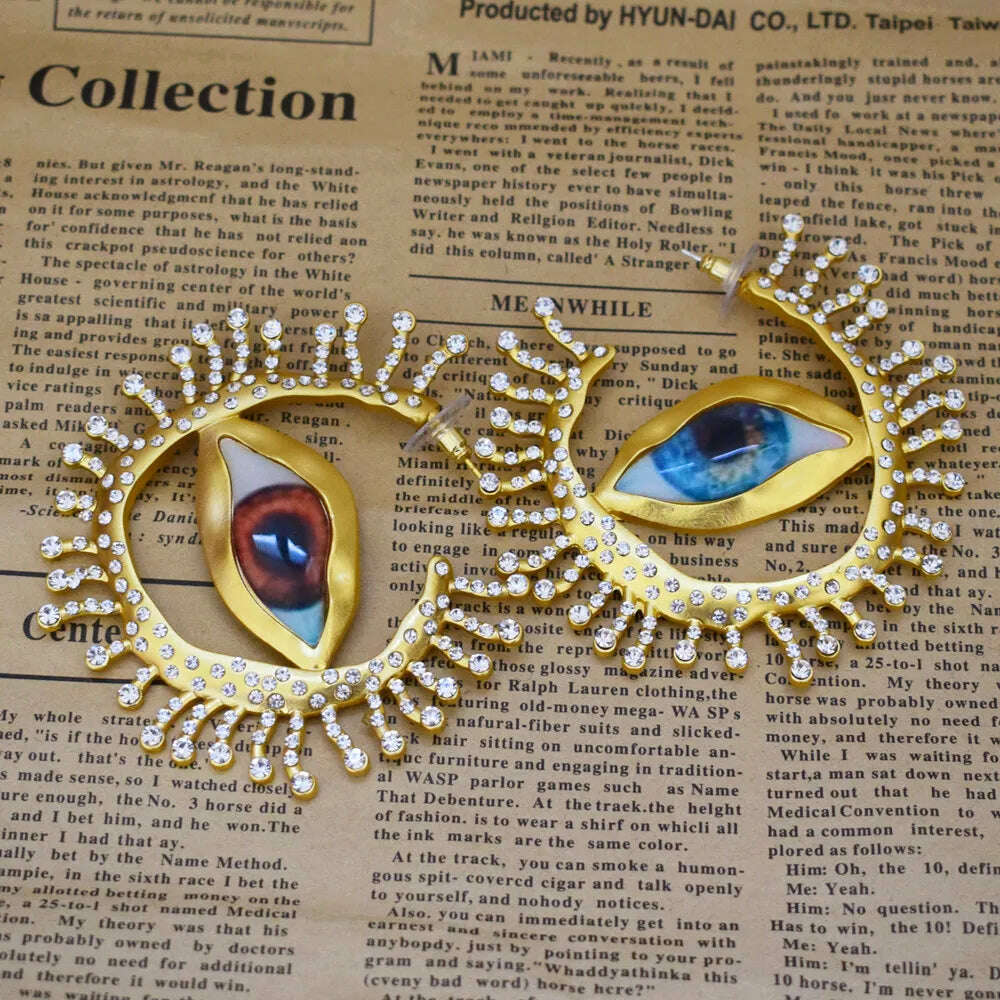 Exaggerated Baroque Style Alloy Big Eyes Hoop Earrings For Women Fashion Jewelry Vintage Ethnic Ears' Accessories New Arrival - KIMLUD