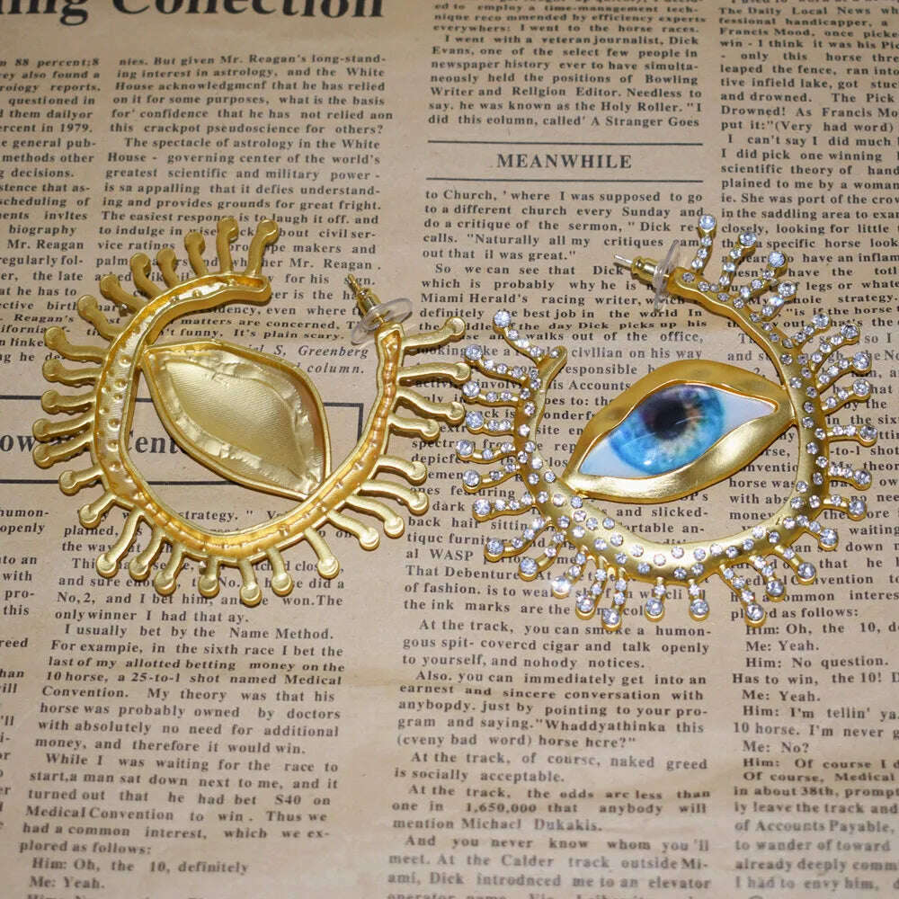 Exaggerated Baroque Style Alloy Big Eyes Hoop Earrings For Women Fashion Jewelry Vintage Ethnic Ears' Accessories New Arrival - KIMLUD