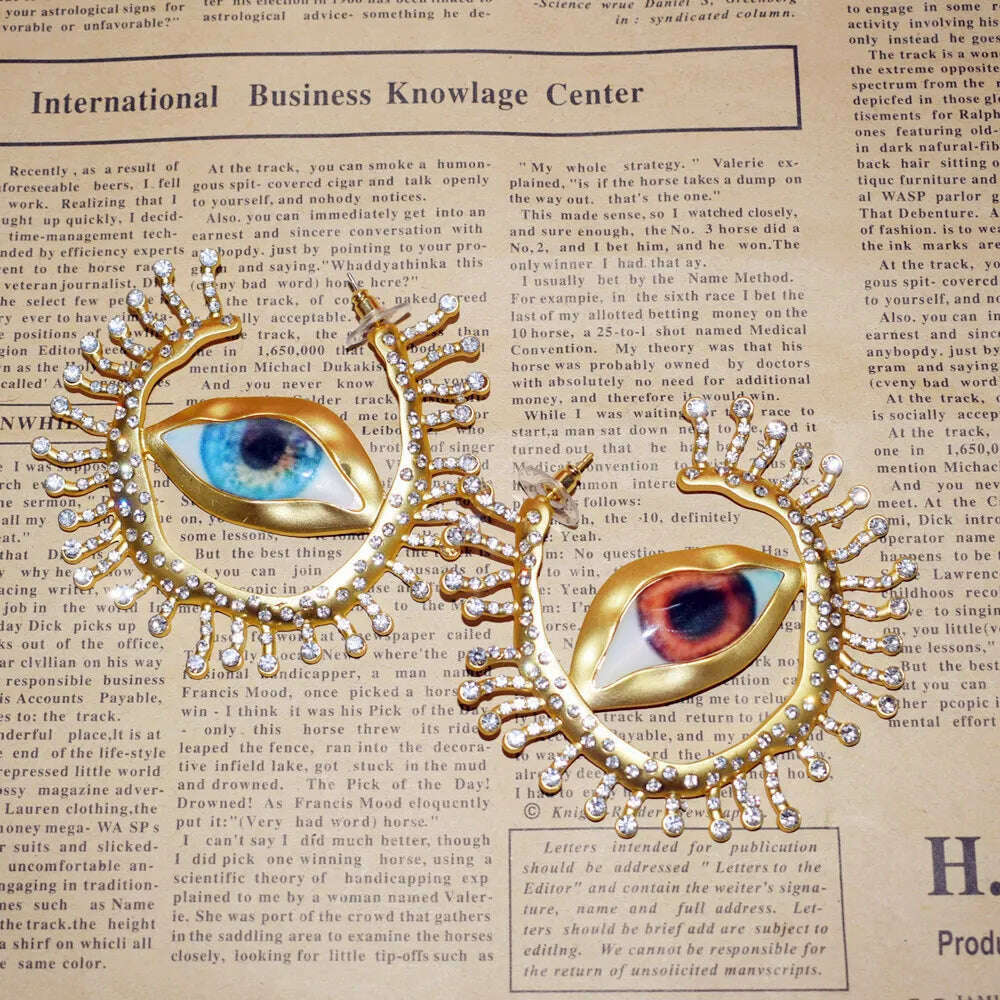 Exaggerated Baroque Style Alloy Big Eyes Hoop Earrings For Women Fashion Jewelry Vintage Ethnic Ears' Accessories New Arrival - KIMLUD