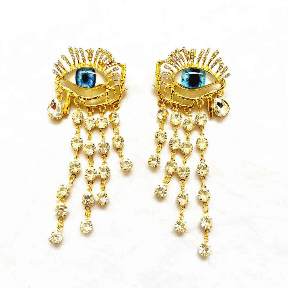 Exaggerated Baroque Style Alloy Big Eyes Hoop Earrings For Women Fashion Jewelry Vintage Ethnic Ears' Accessories New Arrival - KIMLUD
