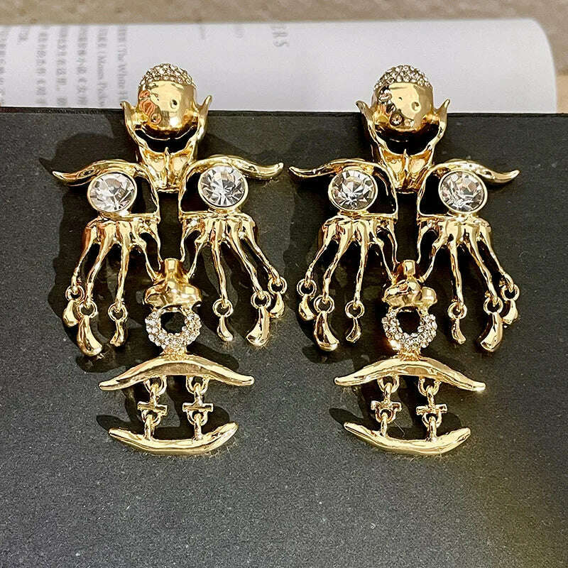 Exaggerated Baroque Style Alloy Big Eyes Hoop Earrings For Women Fashion Jewelry Vintage Ethnic Ears' Accessories New Arrival - KIMLUD