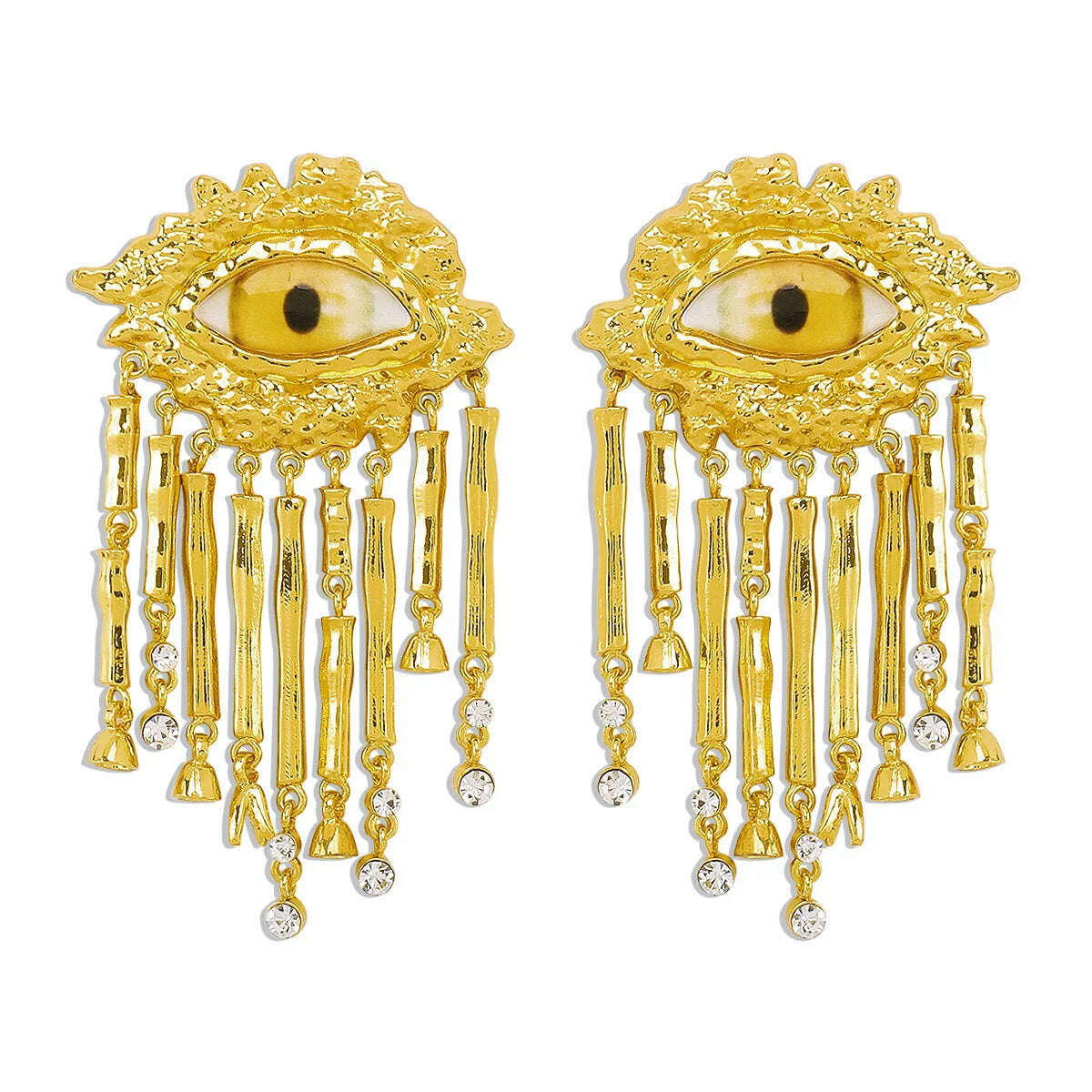 Exaggerated Baroque Style Alloy Big Eyes Hoop Earrings For Women Fashion Jewelry Vintage Ethnic Ears' Accessories New Arrival - KIMLUD