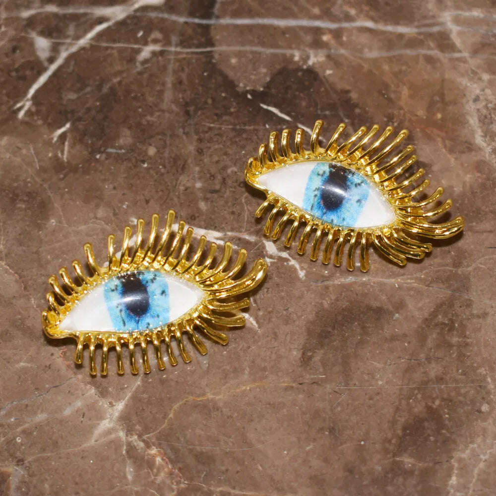 Exaggerated Baroque Style Alloy Big Eyes Hoop Earrings For Women Fashion Jewelry Vintage Ethnic Ears' Accessories New Arrival - KIMLUD
