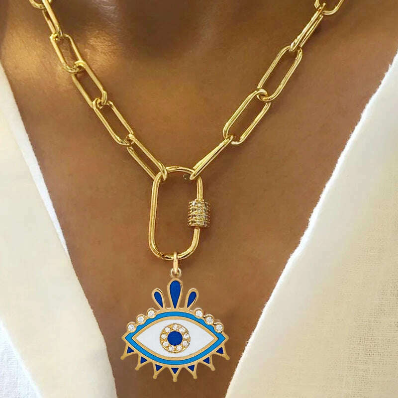 KIMLUD, Exaggerated pave zircon bee charm beatles women's pendant chunky hip-hop long chain necklace women's accessories gift Jewelry, necklace 4, KIMLUD APPAREL - Womens Clothes