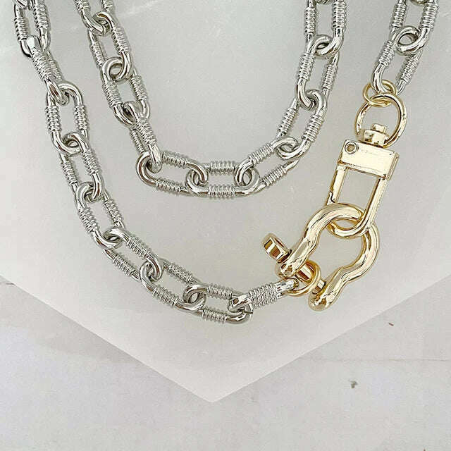 KIMLUD, Exaggerated pave zircon bee charm beatles women's pendant chunky hip-hop long chain necklace women's accessories gift Jewelry, necklace 14, KIMLUD APPAREL - Womens Clothes