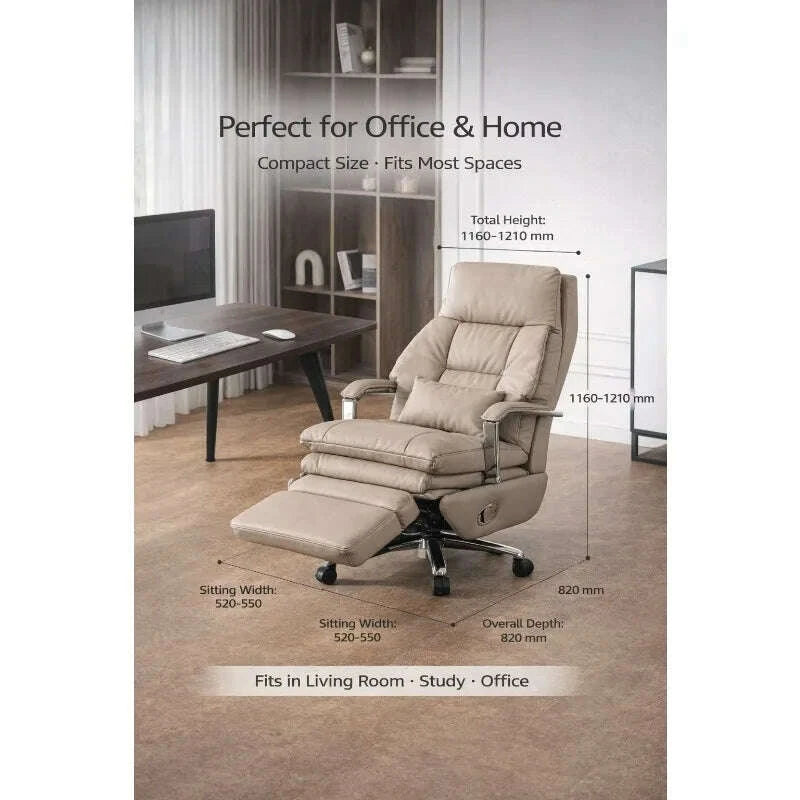 Executive Office Chair - Electric Reclining - Leather | KIMLUD