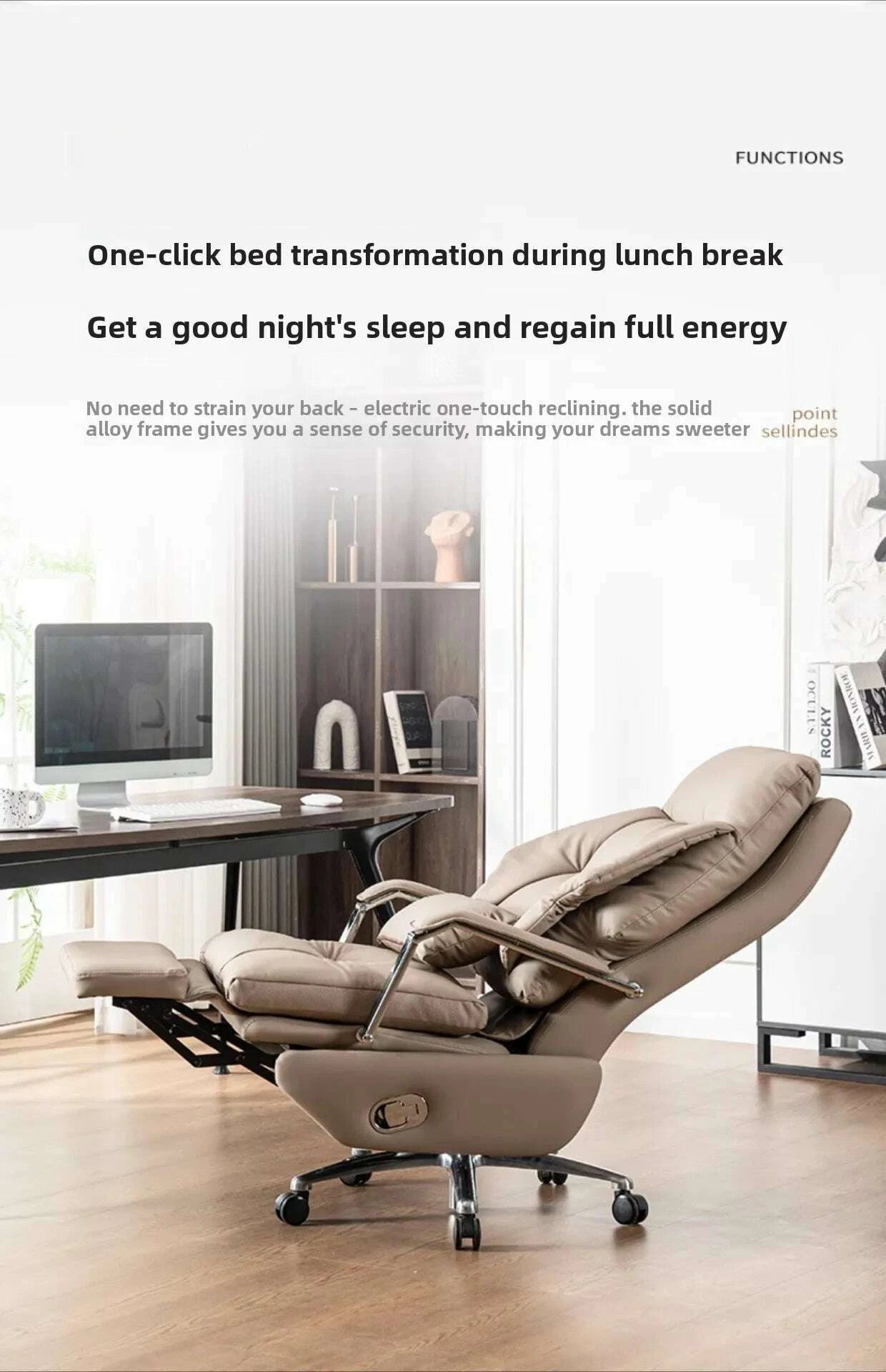 Executive Office Chair - Electric Reclining - Leather | KIMLUD